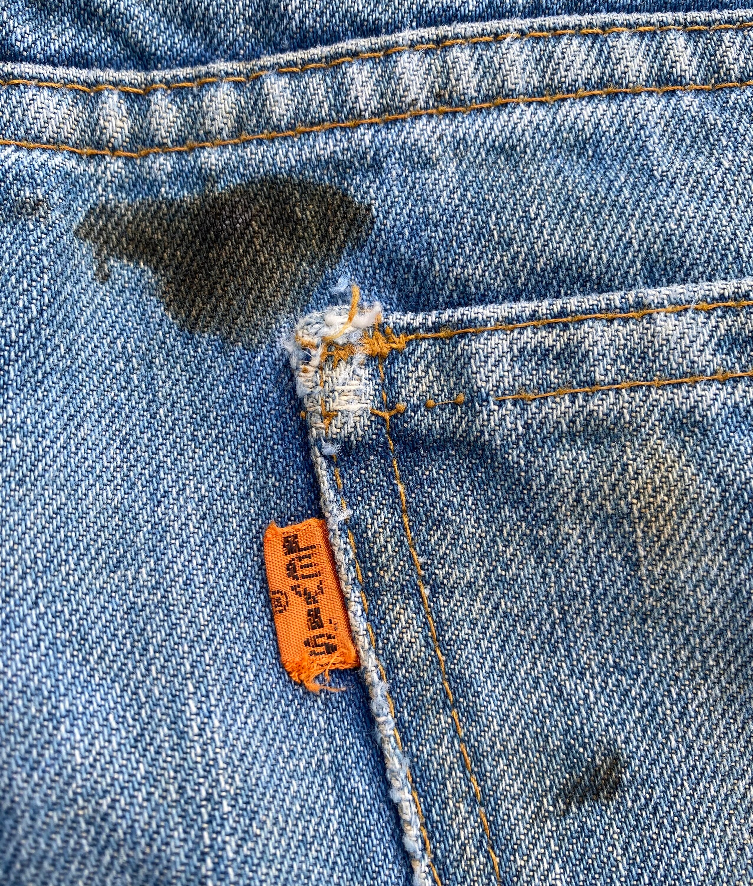 VTG 70s Levi's Big E Orange Tab Bell Bottom Jeans Men's 32x29