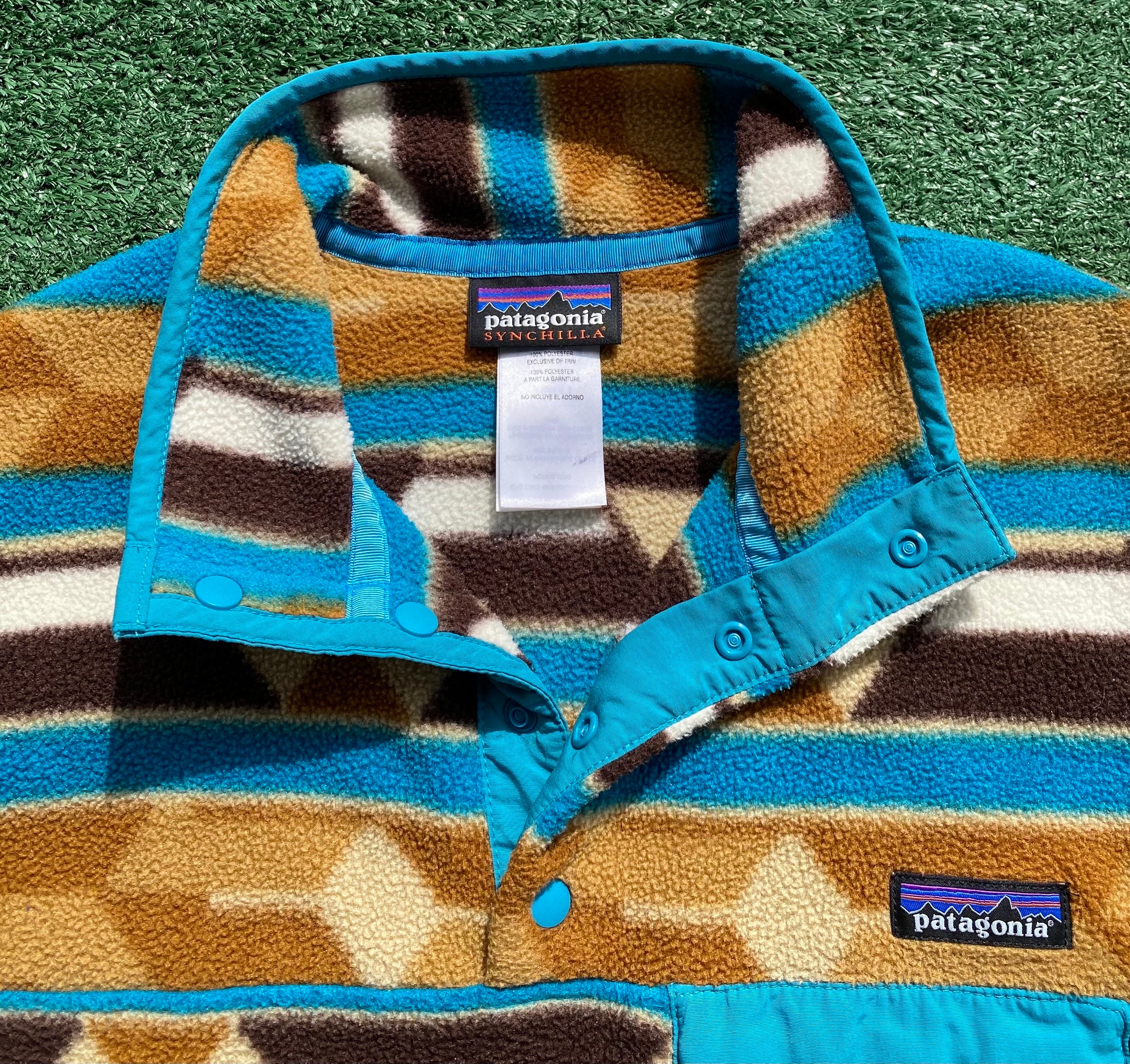 Vintage Patagonia Synchilla Snap T Geometric Pattern Fleece