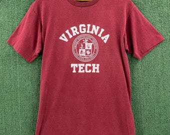 VTG 80’s Healthknit Gold Label Virginia Tech Single Stitch T-shirt Mens Small
