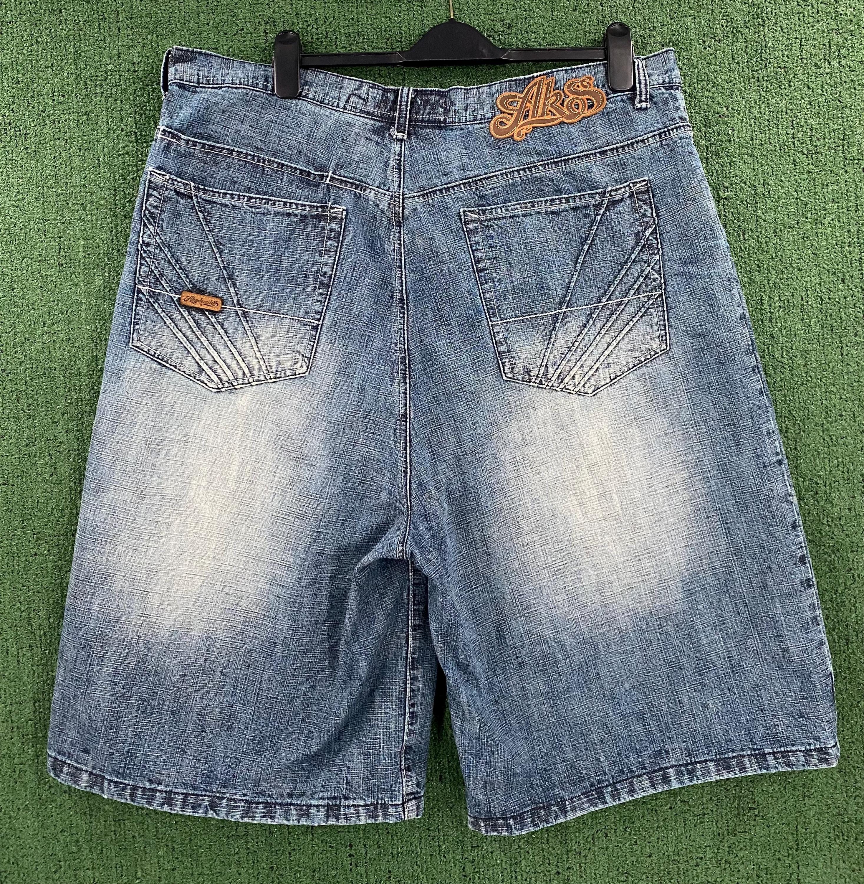 Vintage Y2K Akademiks Logo Baggy Denim Jean Shorts Jorts Men's