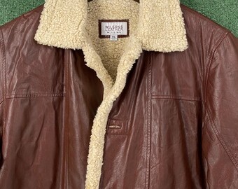 VTG Y2K Wilsons Leather M.julian Brown Oiled Leather Sherpa Lined