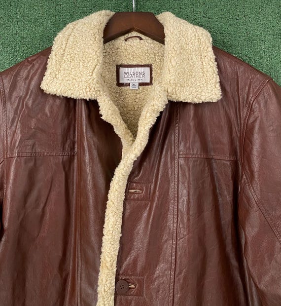 VTG Y2K Wilsons Leather M.julian Brown Oiled Leather Sherpa Lined