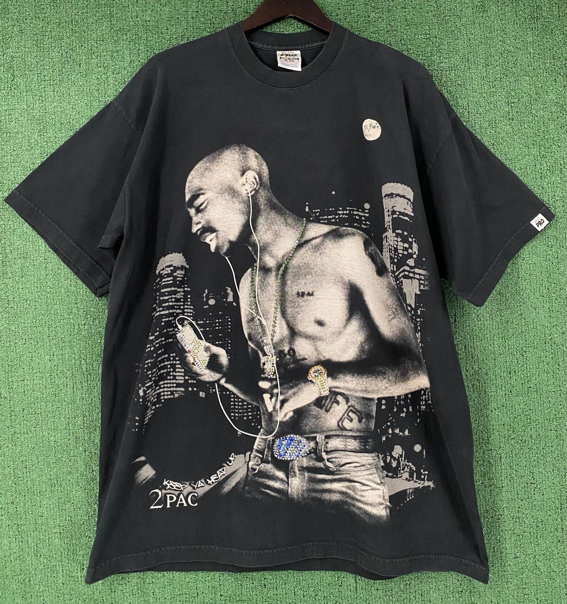 VTG Y2K Tupac 2pac Keep Ya Head up Bling Rap Heavyweight T-shirt