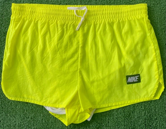 Vintage 80’s Nike Sprinter Running Lined Neon Sho… - image 1