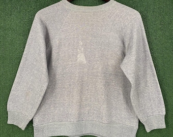 Vintage jaren 80 grijze blanco distressed sweater herenmaat medium