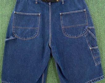 Vintage 90er Polo Jeans Co Clench Back Carpenter Jeans Shorts Jorts Herren Größe 40