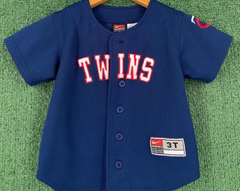 VTG 90's Nike Minnesota Twins MLB bordado béisbol Jersey chicos niño SZ 3T
