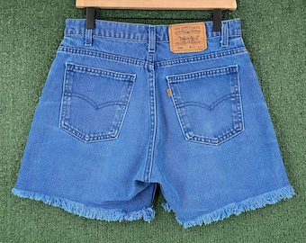 VTG 80’s Levi’s 550 Orange Tab Indigo Blue Cut Off Jean Shorts Women’s 29” Waist