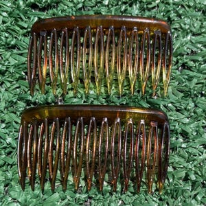 Vintage 80’s Set of 2 Goody Small 1.75” Faux Tortoise Shell Hair Combs USA Made
