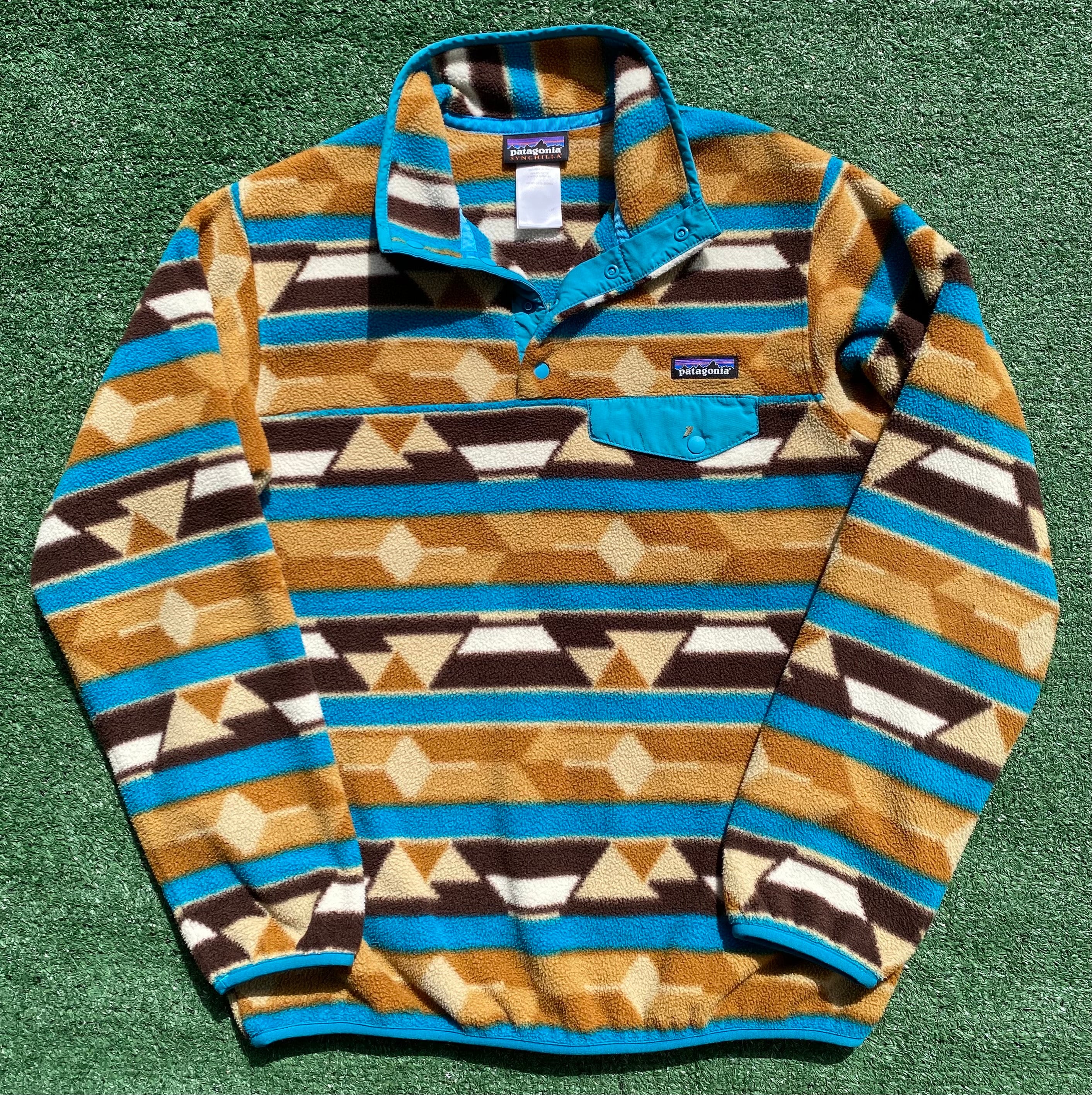Vintage Patagonia Synchilla Snap T Geometric Pattern Fleece Vintage Patagonia Synchilla Snap T Geometric Pattern Fleece