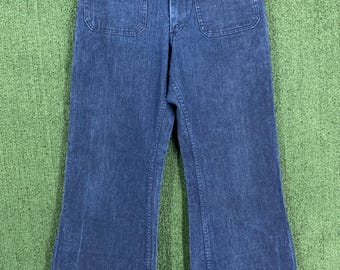 パンツ 70s Vintage USN Sideseamless Denim RARE Vintage 70's High Waisted BELL BOTTOM Jeans Nest Ce Pas
