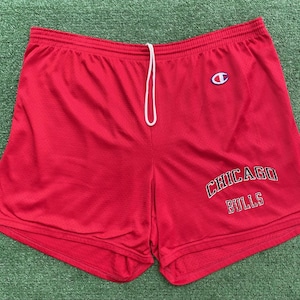 VTG 90er Jahre Champion Chicago Bulls Mesh Gym Shorts Herren Medium, hergestellt in den USA