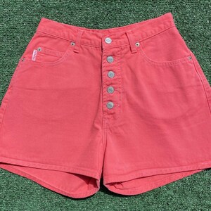 Vintage 90’s Bongo Button Fly Pink Denim Jean Shorts Women’s 25” Waist USA Made