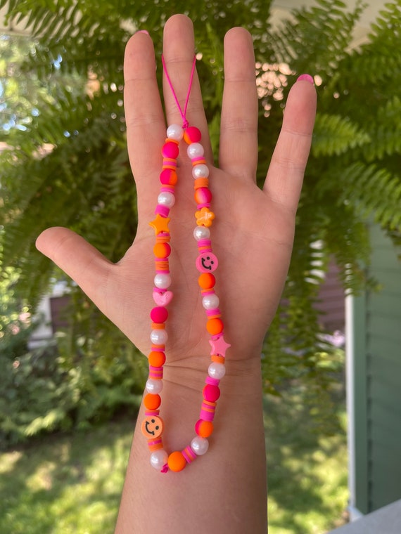 Orange Phone Charm Hanging Phone Chain 