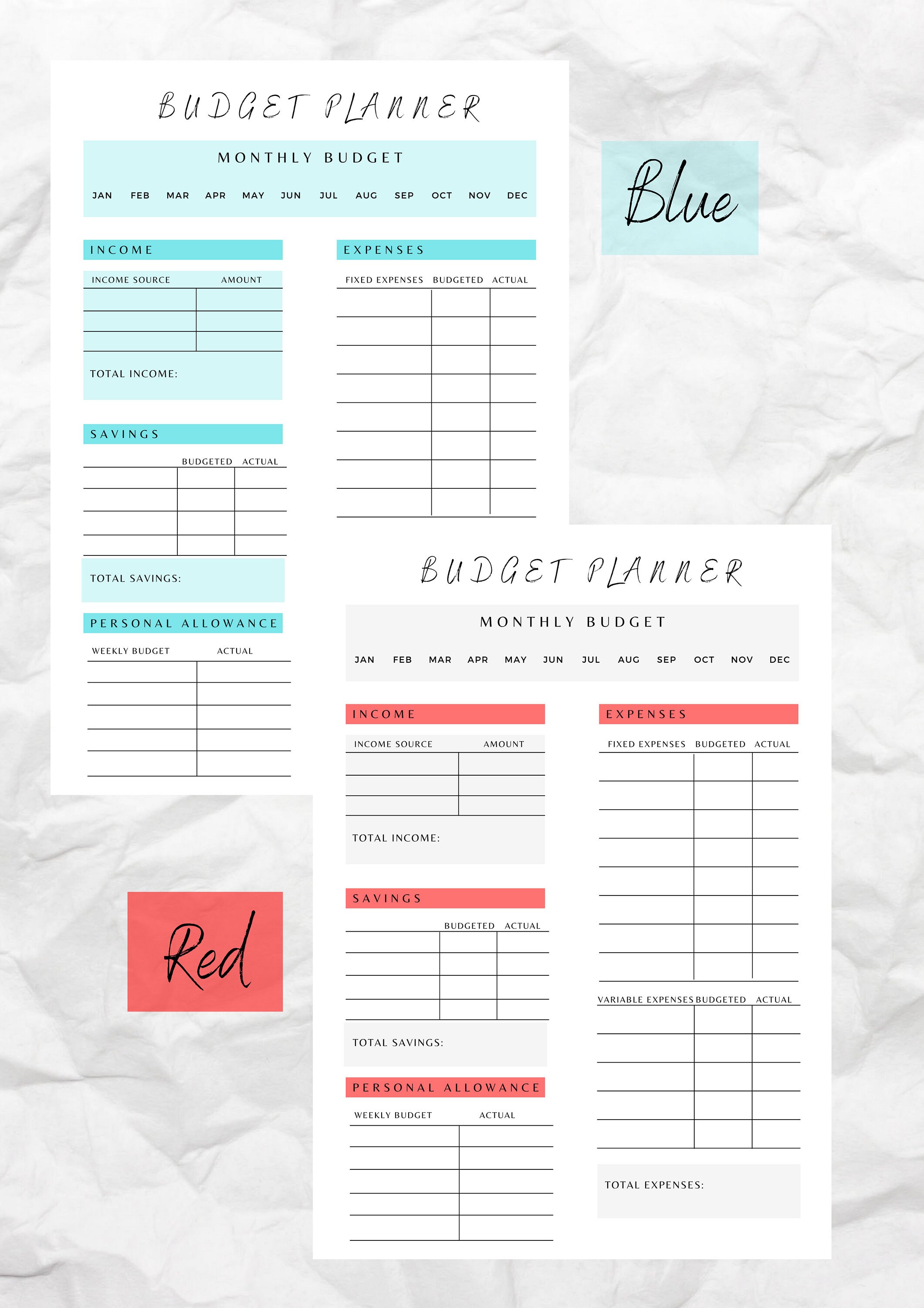 Budget Planner Monthly Budget Planner Finance Planner Etsy UK