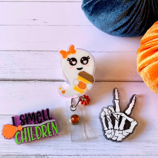 Interchangeable Badge Reel | Badge Holder | Spooky Edition