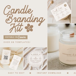 Editable Candle Branding Kit, Candle Business Starter Kit, DIY Candle Branding Bundle, Candle Label Design Printable, Candle Making Kit