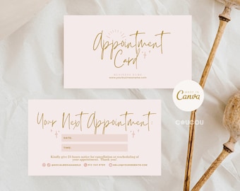 Appointment Card Canva Template, Printable Appointment Reminder, Modern Business Next Appt Card Design, Lash Salon Client Visit Card - Lily