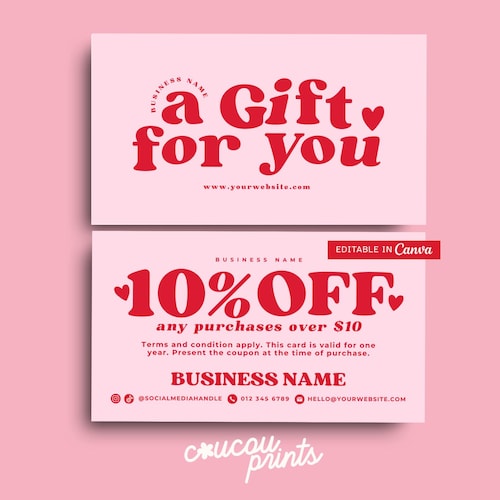 Editable Coupon Card Canva Template, Printable Business Promo Card,  Business Marketing Card Promotional, Esthetician Discount Card - Sofi - Etsy