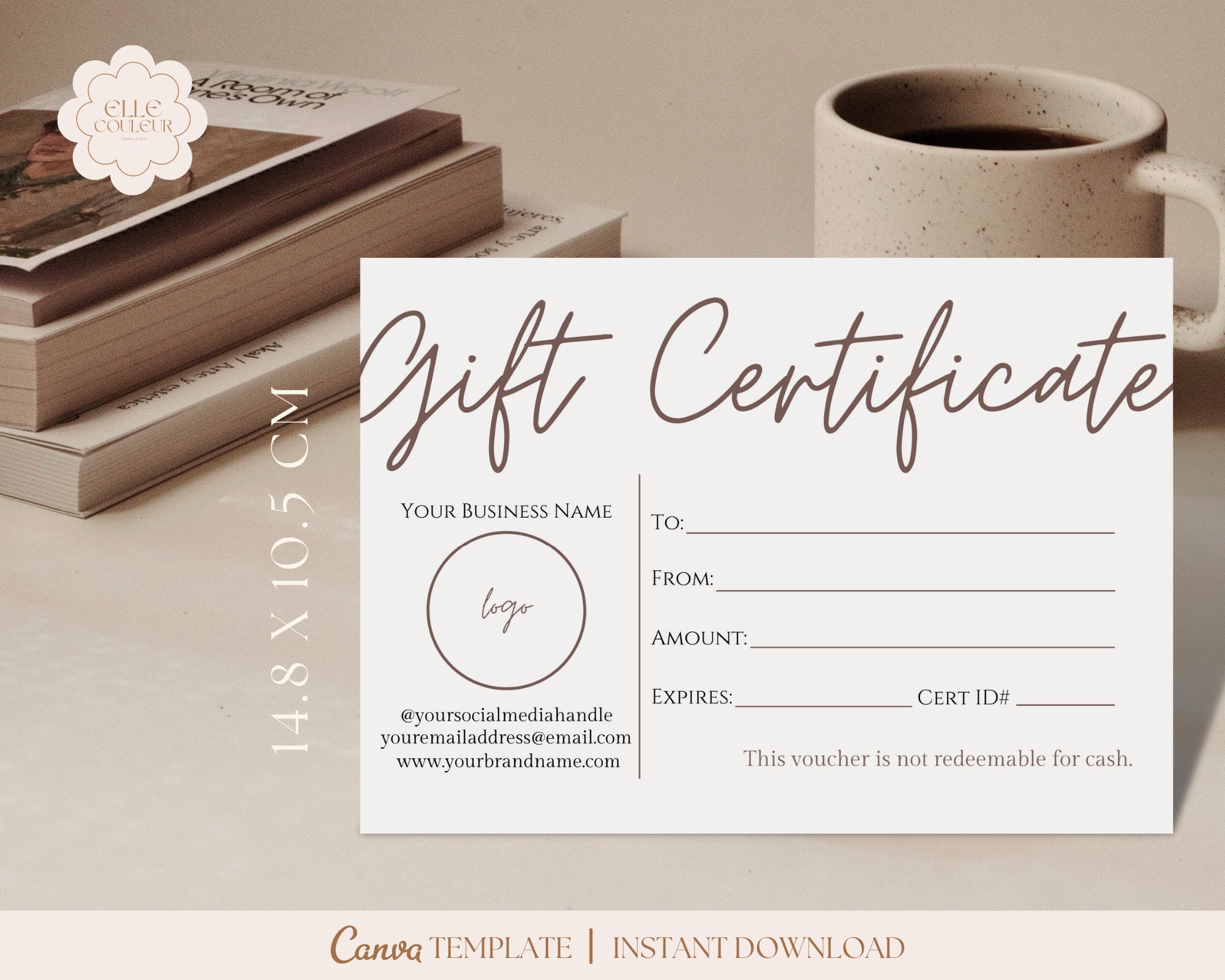 Minimalist Business Gift Certificate Template Editable - Etsy