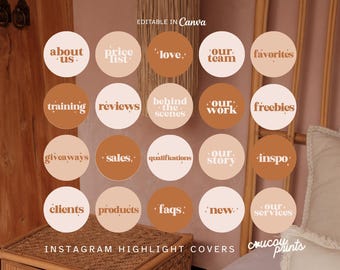 Insta Highlight Covers, Retro IG Story Icons, Boho Instagram Highlights Icons, Instagram Highlight Covers, Business Instagram Pack, Daisy