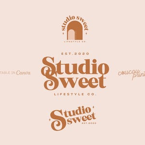 Editable Boho Logo Canva Template, DIY Logo Design, Fun Retro Logo ...