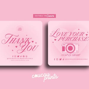 Plantilla de tarjeta editable para compartir y ajustar, tarjeta para redes sociales, tarjeta de agradecimiento para insertar en un pedido, plantilla para dar "Me gusta" y conectar con nosotros, compartir con etiqueta de ajuste, febrero