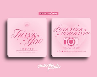 Editable Snap and Share Card Template, Social Media Card, Thank You Order Insert Card, Like & Connect With Us Template, Snap Tag Share, Feb