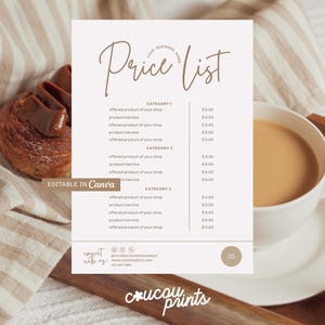 Printable Price List Template Canva, Editable Payment Sign, Hair Salon Pricing Guide, Instagram Story Price List, DIY Price Sheet - Elle