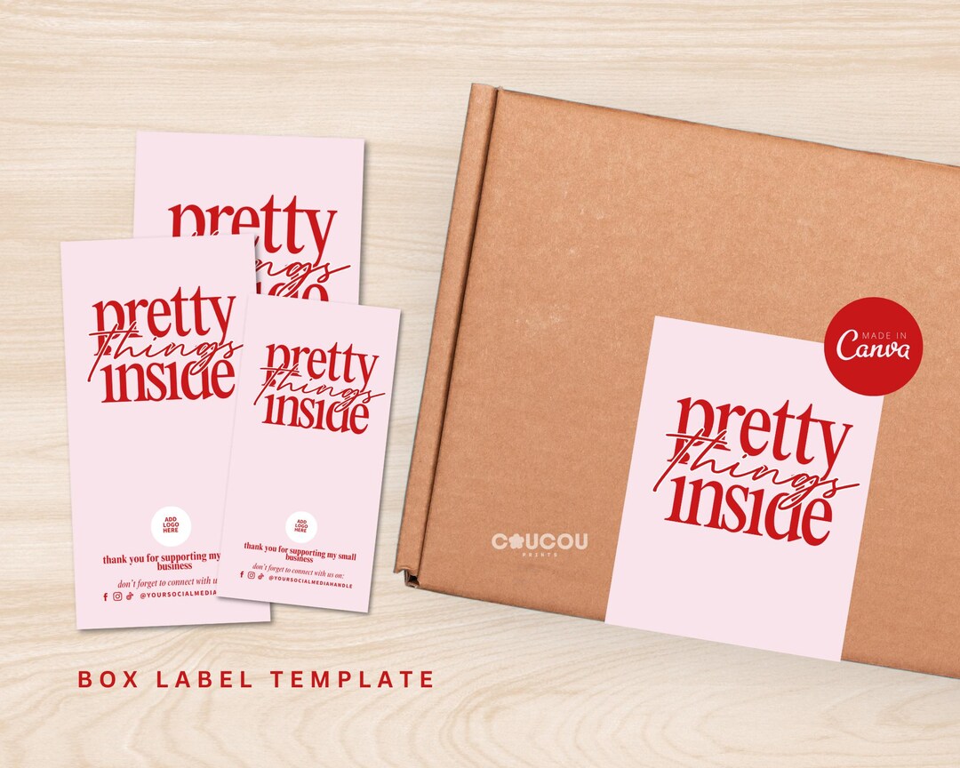 Box Label Template Canva, Editable Box Seal Label Design, Custom ...