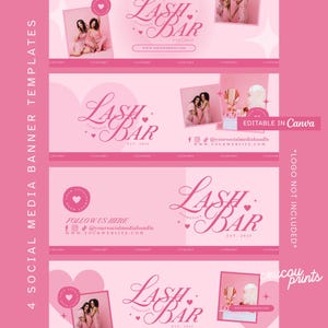 Editable Social Media Banner Templates Canva, Facebook Cover Banner Template, Youtube Banner, Facebook Group Cover Image, Pinterest, Feb