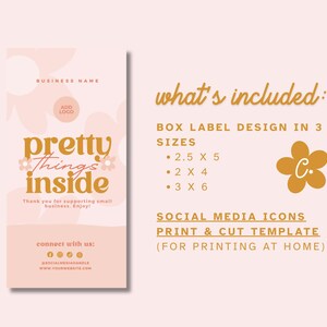 Box Label Template, Custom Package Label Sticker, Editable Branded ...