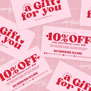 Editable Coupon Card Canva Template, Printable Business Promo Card ...