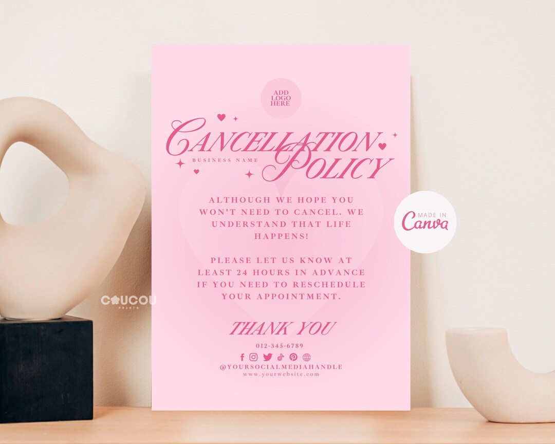 Printable Cancellation Policy Form Lash Policy Template Cancelation Printable Cancellation Policy Form Lash Policy Template Cancelation