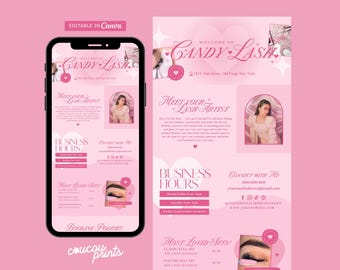 Pink Lash Acuity Scheduling Template, Editable Lash Tech Acuity Booking Site, DIY Lash Tech Website Banner Canva, Lash Stylist Schedule, Feb