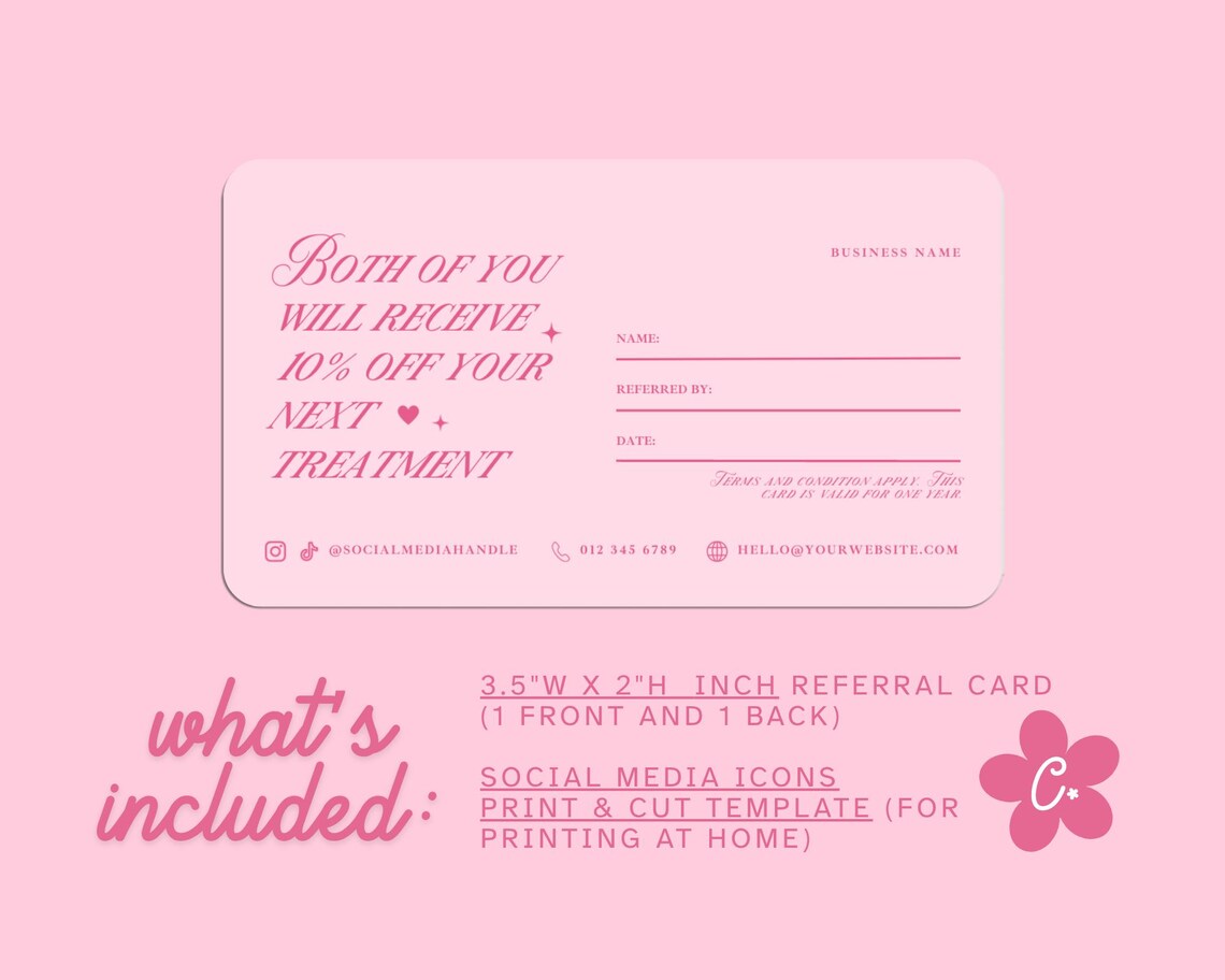 Referral Card Template, Printable Refer a Friend Template, Loyalty ...