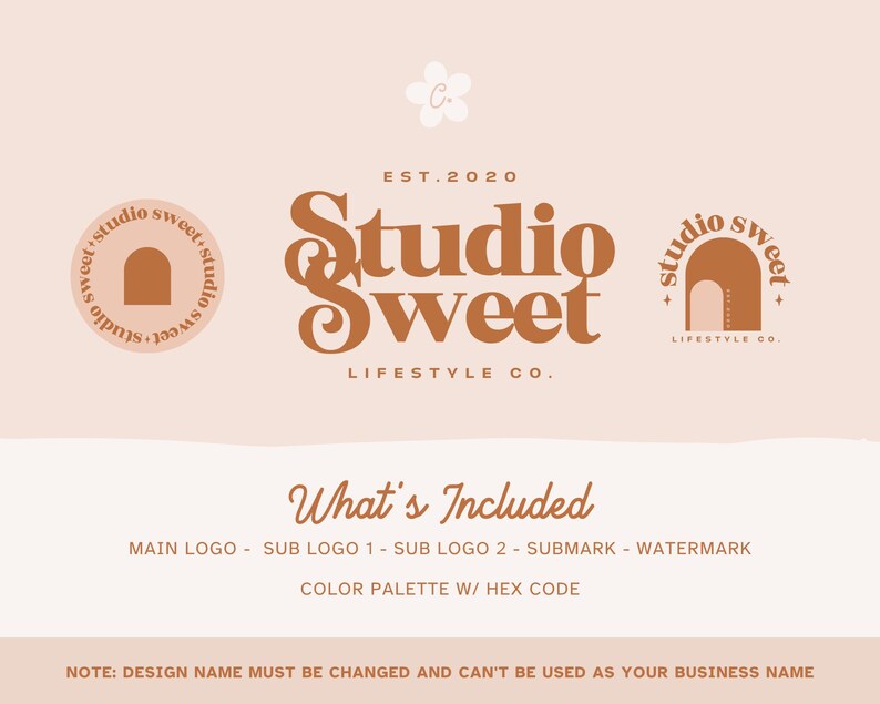 Editable Boho Logo Canva Template, DIY Logo Design, Fun Retro Logo ...