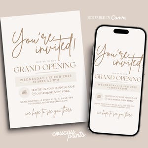 Modello di invito aziendale, invito per volantino di inaugurazione, volantino per festa di evento, lancio del sito Web con foto promozionale, Digital You're Invited, Elle