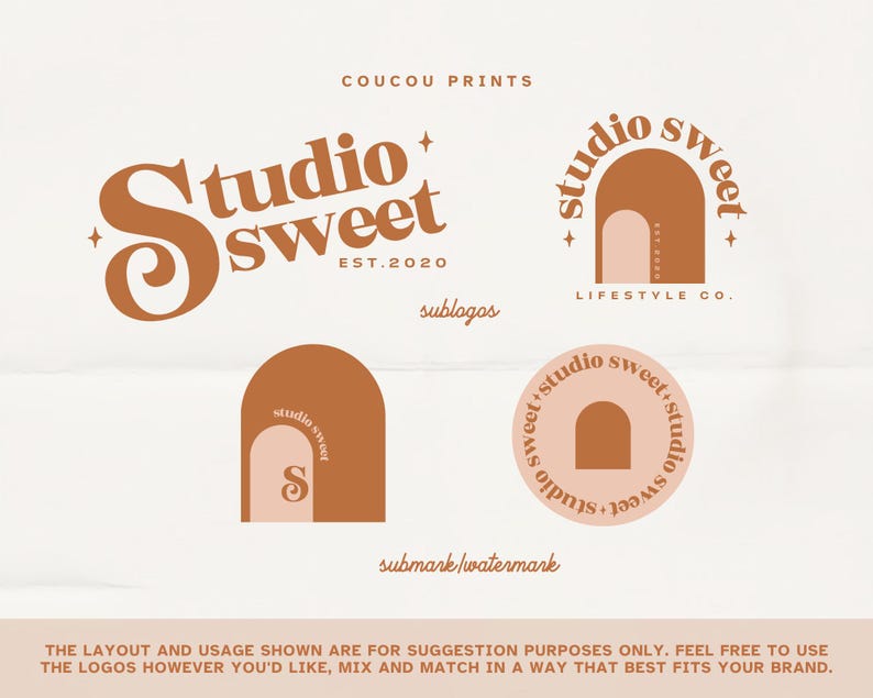 Editable Boho Logo Canva Template, DIY Logo Design, Fun Retro Logo ...