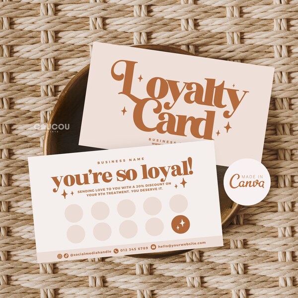 Canva Loyalty Card Template - Etsy