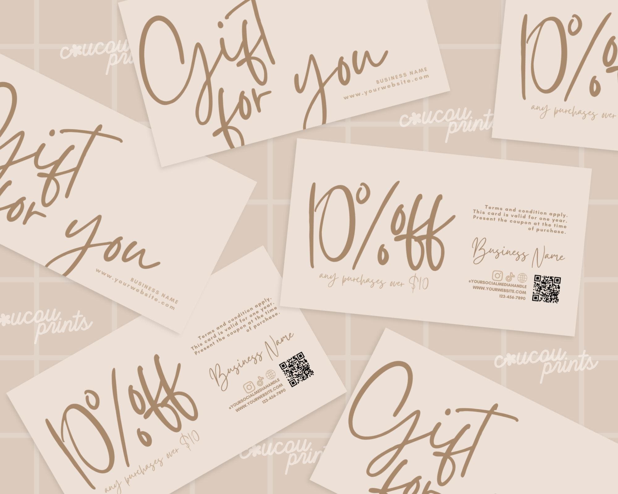 Editable Coupon Card Template, Business Coupon Canva Card, Printable ...