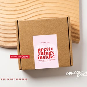 Box Label Template Canva, Editable Box Seal Label Design, Custom Branded Packaging Box Seal Label, Package Label Sticker Printable - Remi