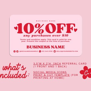 Editable Coupon Card Canva Template, Printable Business Promo Card ...