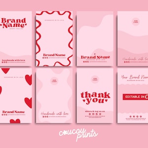 Editable Display Card Templates Canva, Jewelry Product Display Cards, Car Coaster Backing Card, Hair Clip Packaging, Thank You Insert - Sofi