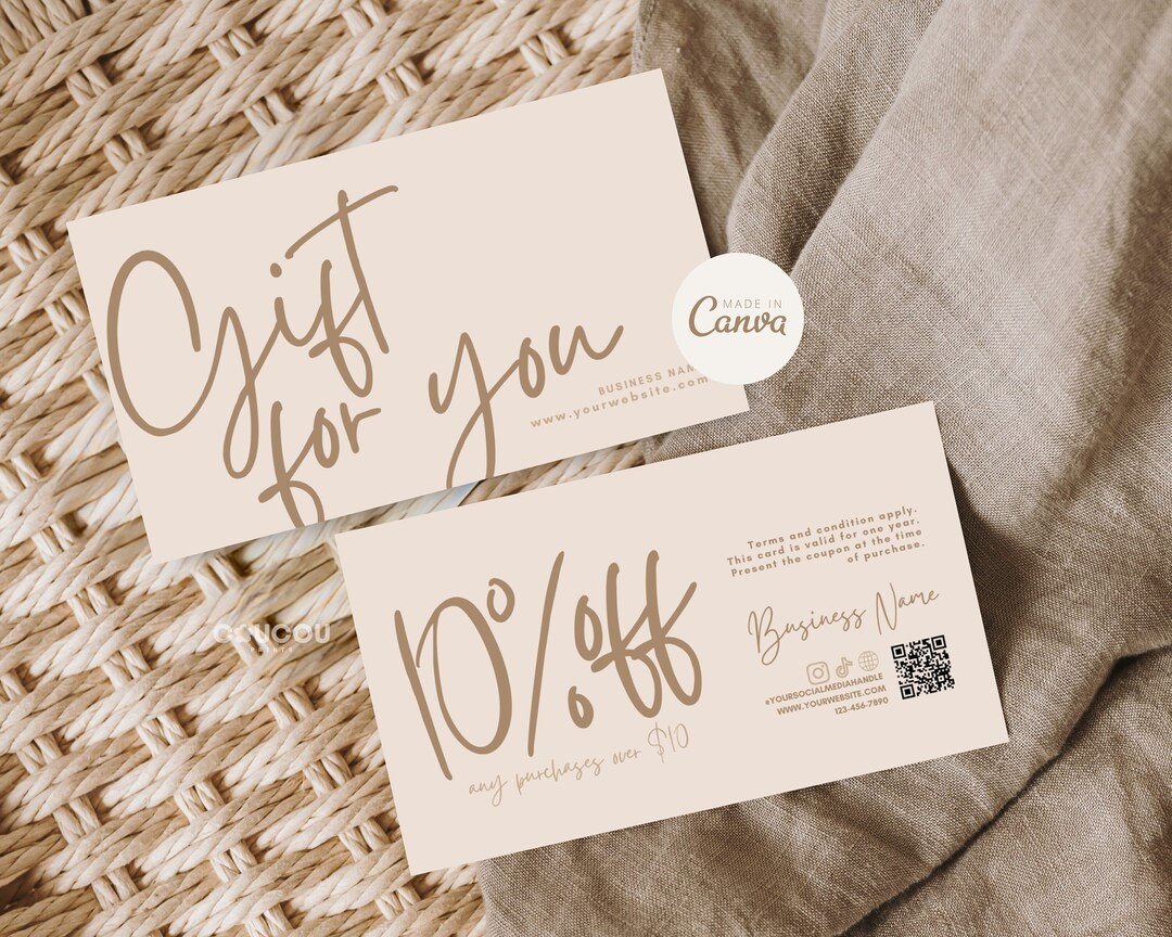 Editable Coupon Card Template, Business Coupon Canva Card, Printable ...