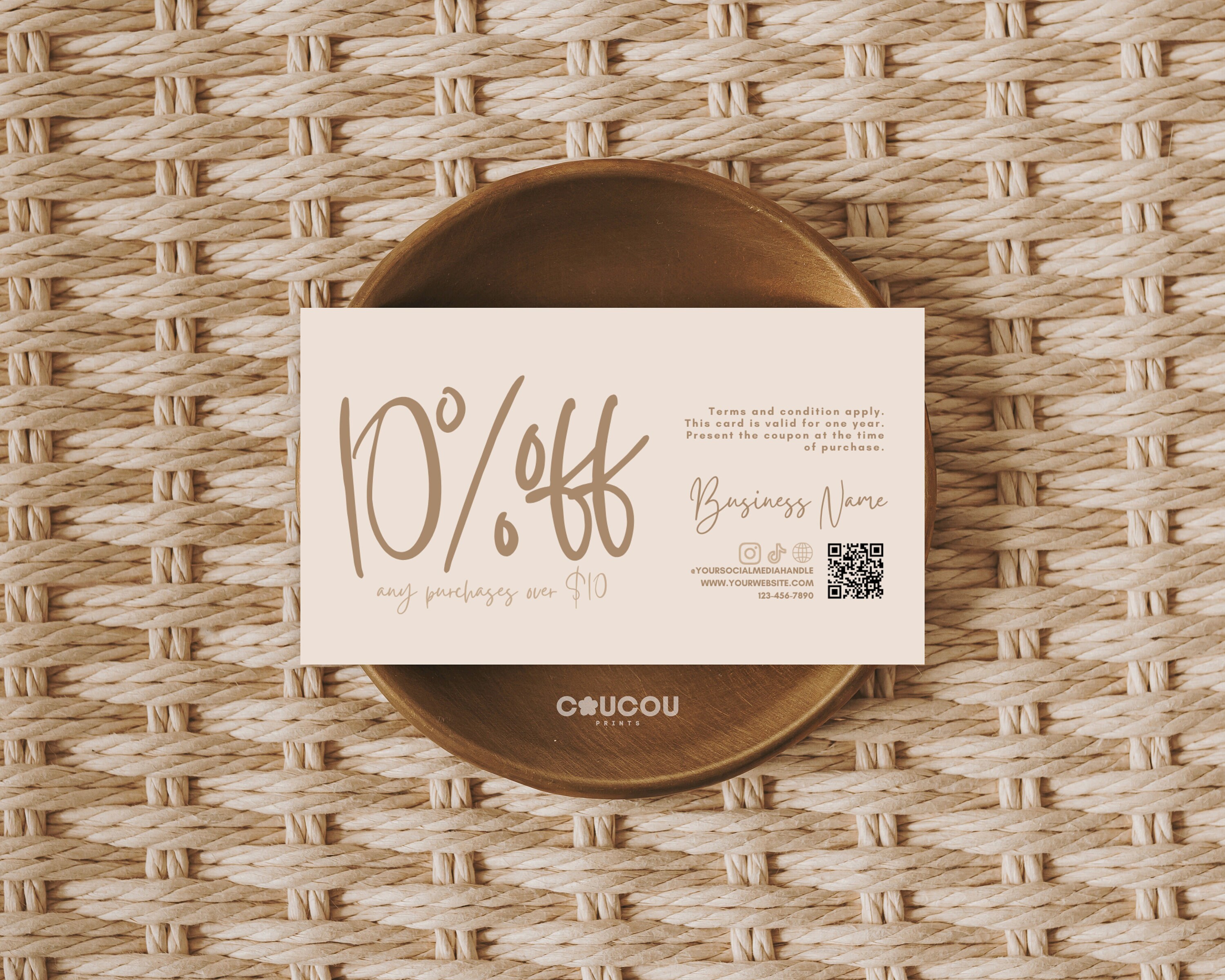 Editable Coupon Card Template, Business Coupon Canva Card, Printable ...