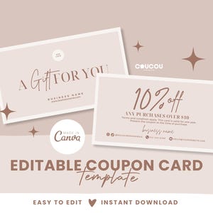 Printable Coupon Card Template, Business Coupon Template, Editable ...