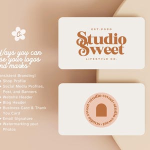 Editable Boho Logo Canva Template, DIY Logo Design, Fun Retro Logo ...