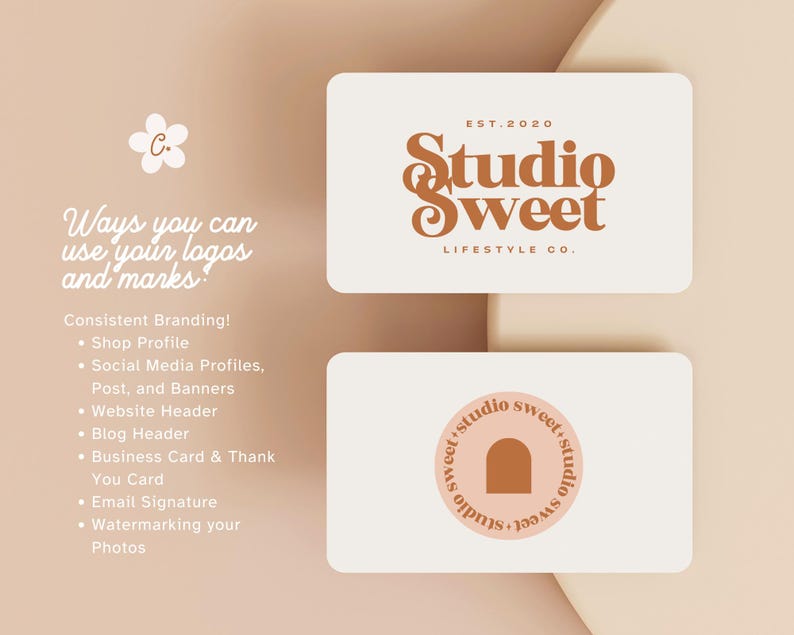 Editable Boho Logo Canva Template, DIY Logo Design, Fun Retro Logo ...
