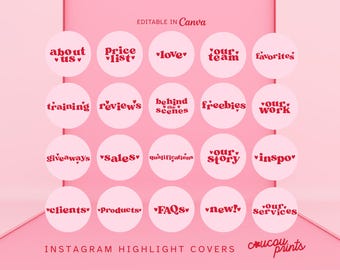 Pink Instagram Highlight Covers, Cute Insta Highlight Cover, Pastel Instagram Stories Cover for Beauty Makeup, IG Story Highlight Icon, Sofi